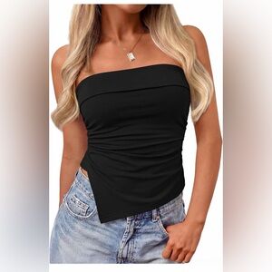 🆕Strapless Asymmetric Ruched Women's Top